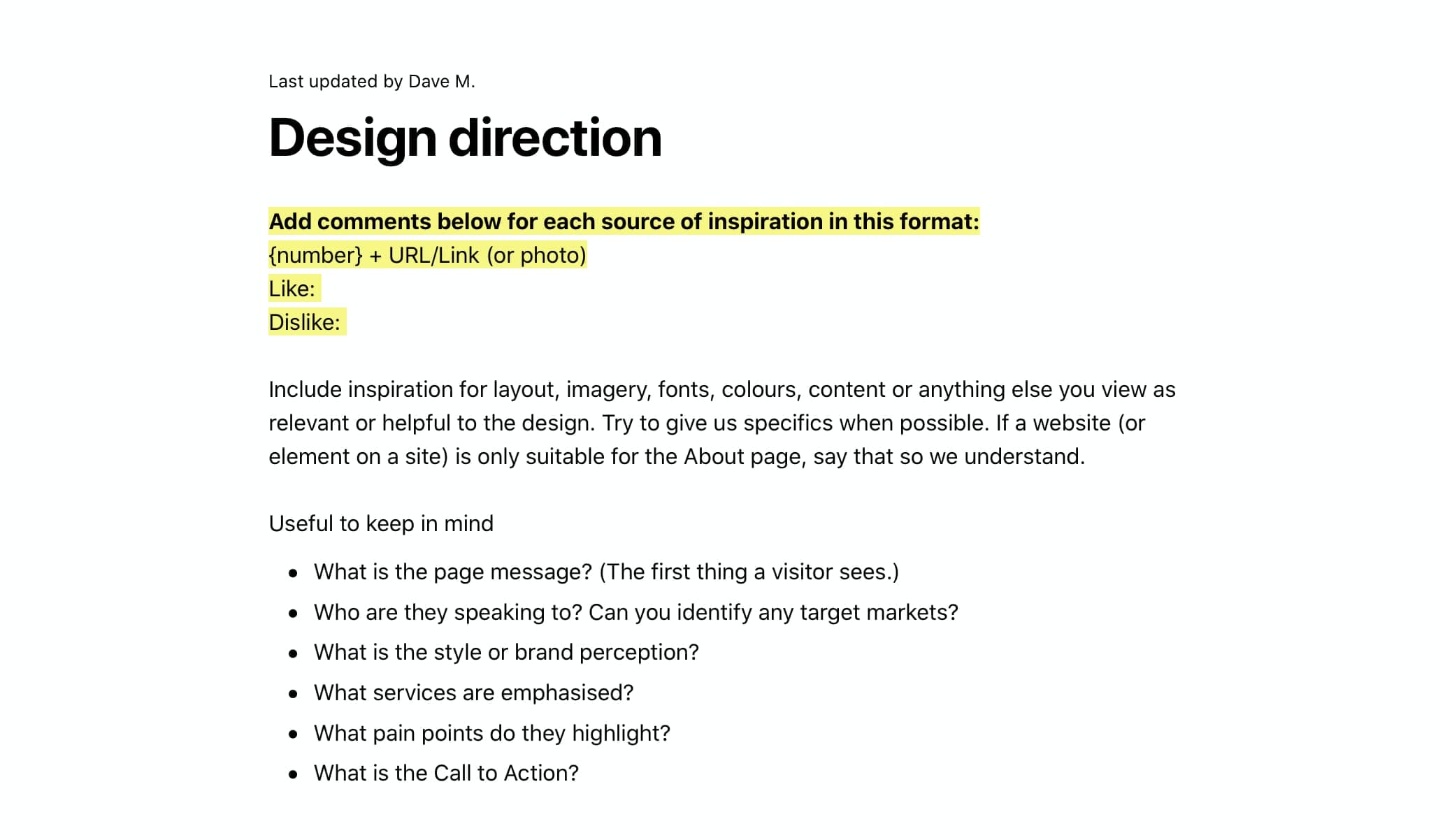 How to Establish a Website Design Direction Dave Meier